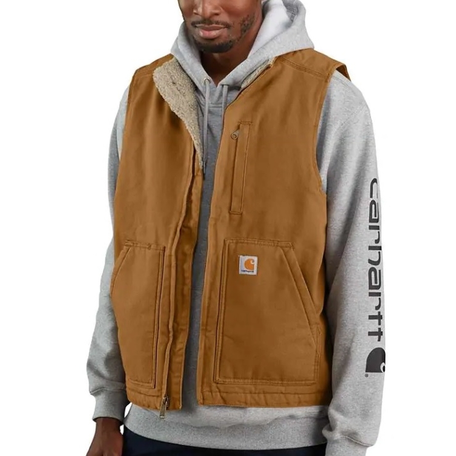 MOCK-NECK SHERPA LINED VEST - CARHARTT B Photo