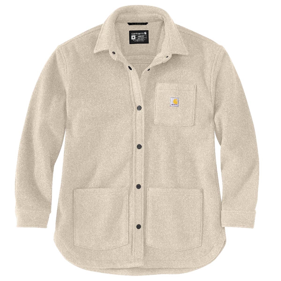 BRUSHED FLEECE SHIRT JAC - OAT MILK Photo