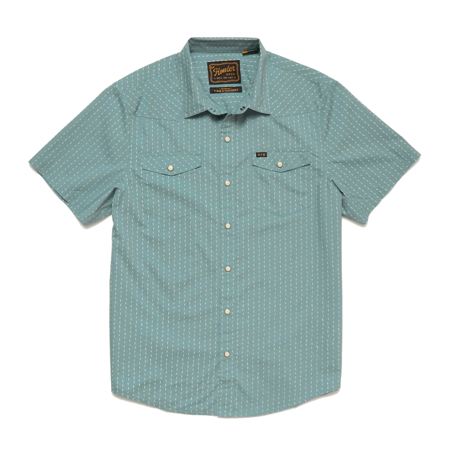 H BAR B SNAPSHIRT - Blue Photo