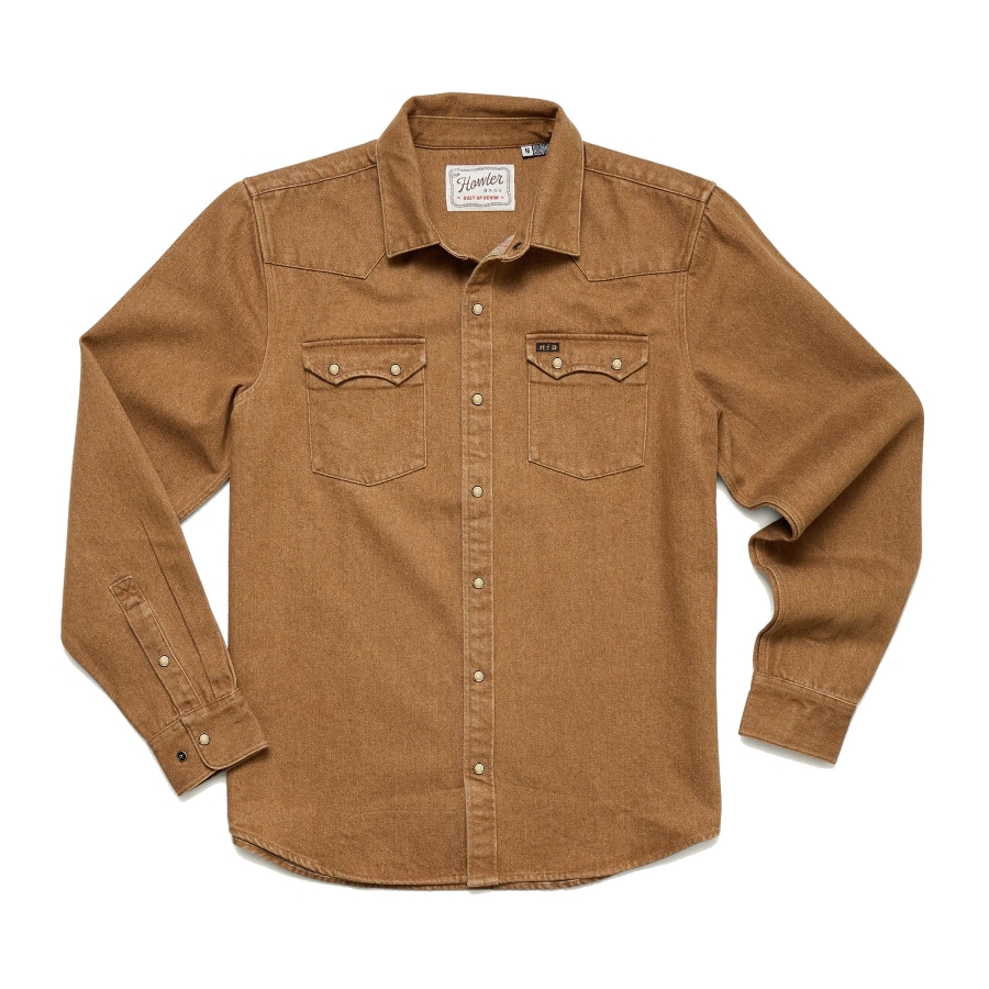 DUST UP DENIM L/S SNAPSHIRT - OAK BROWN Photo