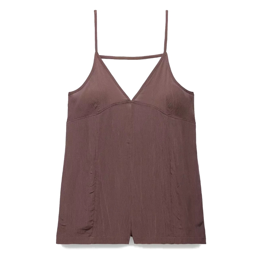 FERNIE V-NECK ROMPER - CAROB Photo