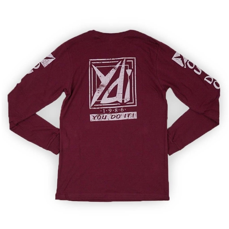 YDI VINTAGE SKATE 2.0 L/S TEE - MAROON Photo