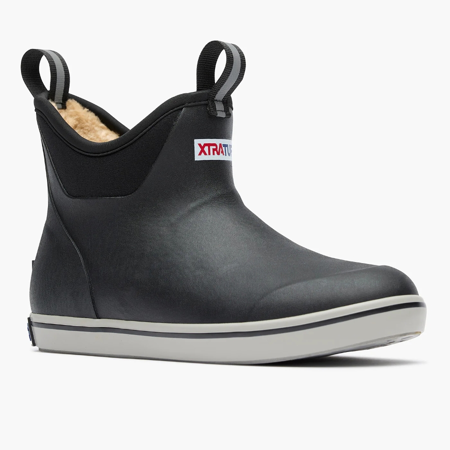 FLEECE LINED ANKLE DECK BOOT - BLACK Photo